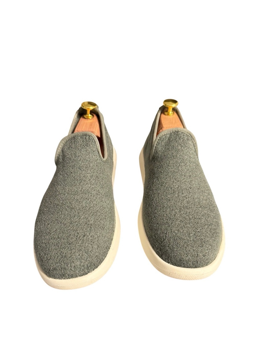 allbirds Wool Slip-On Sneakers in Heather Gray and Cream